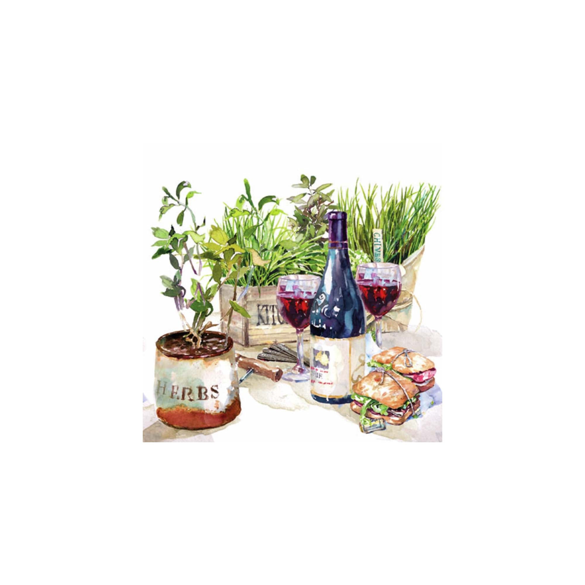 Ambiente Coktailserviett Vin og Urter