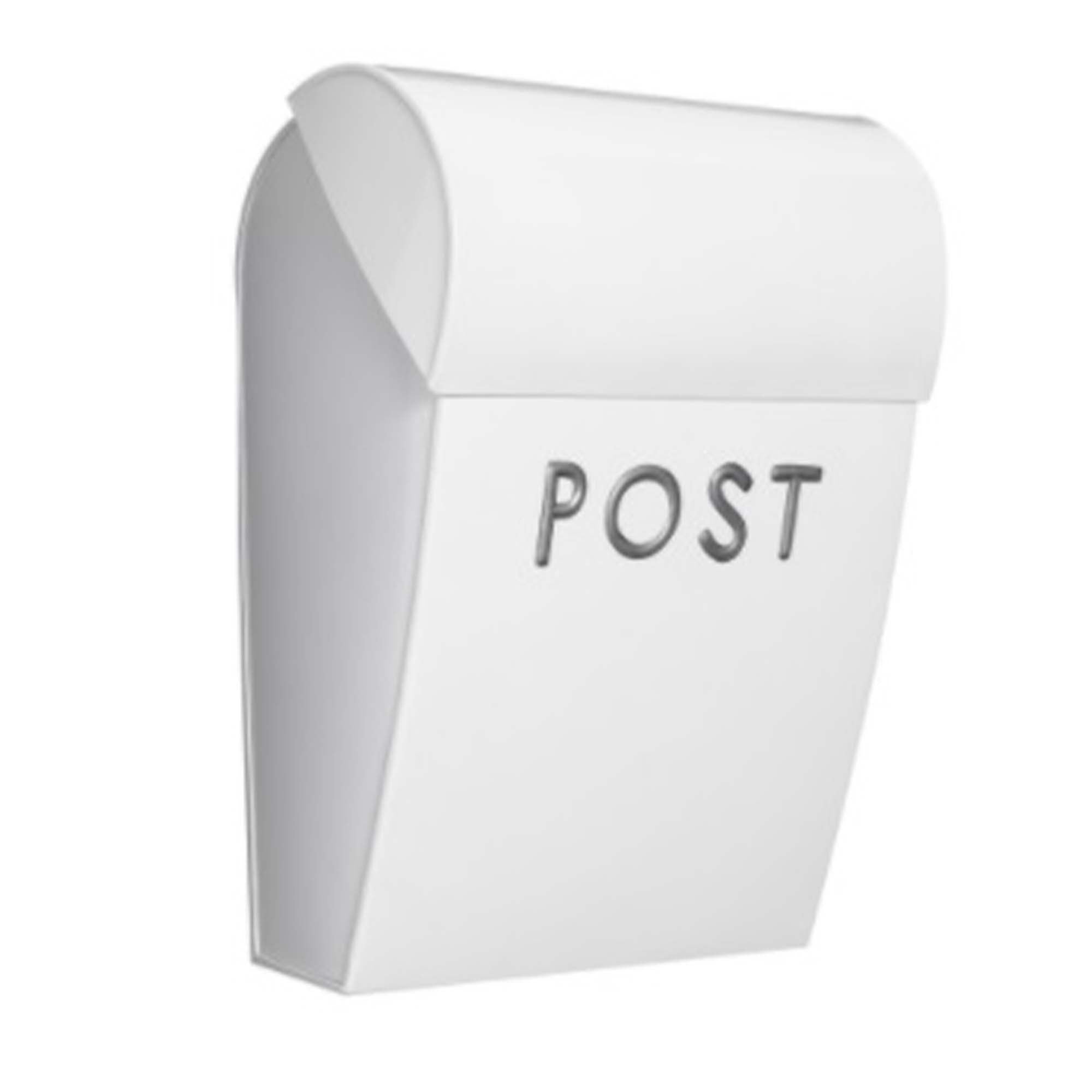 Bruka Design Postkasse Hvit m/sølv tekst