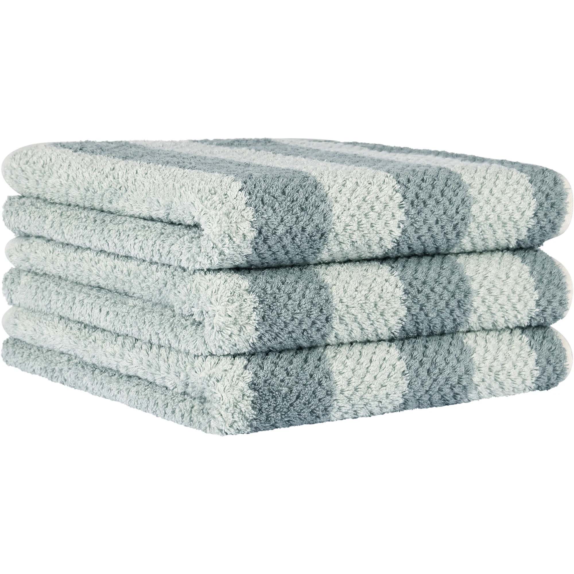 Cawö Håndkle Pure Stripet Mystisk Grønn