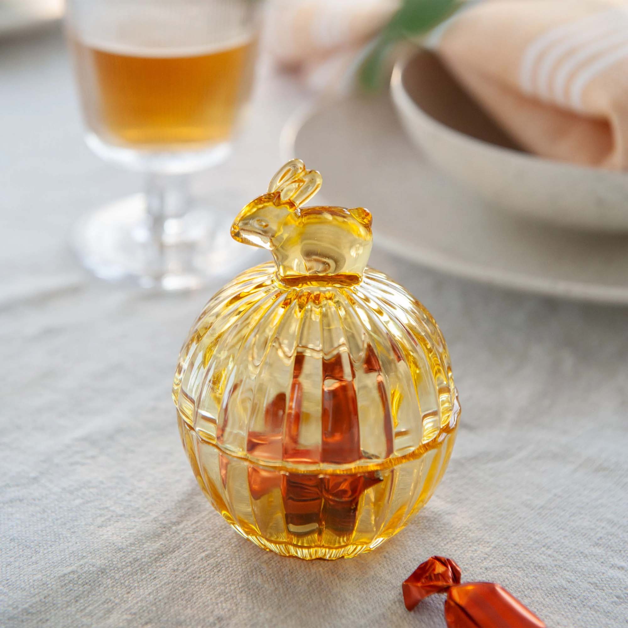 Hadeland Glassverk Glasskål Hare m/Lokk 12,5cm