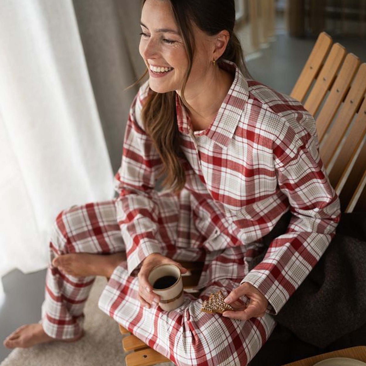 Høie Gabriel Pyjamas Flanell Dame Rød