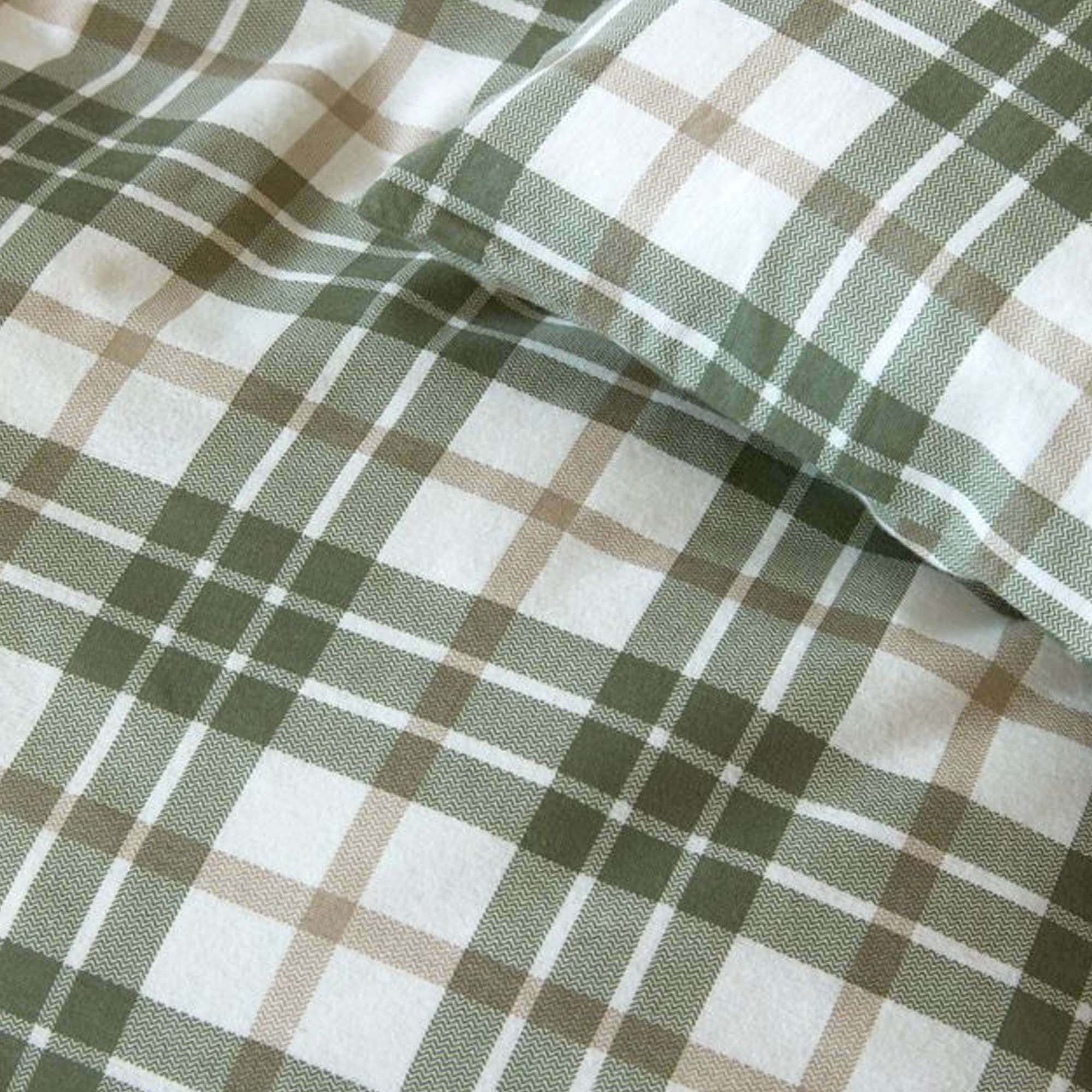 Høie Sengesett Lukas Dempet Grønn Flanell