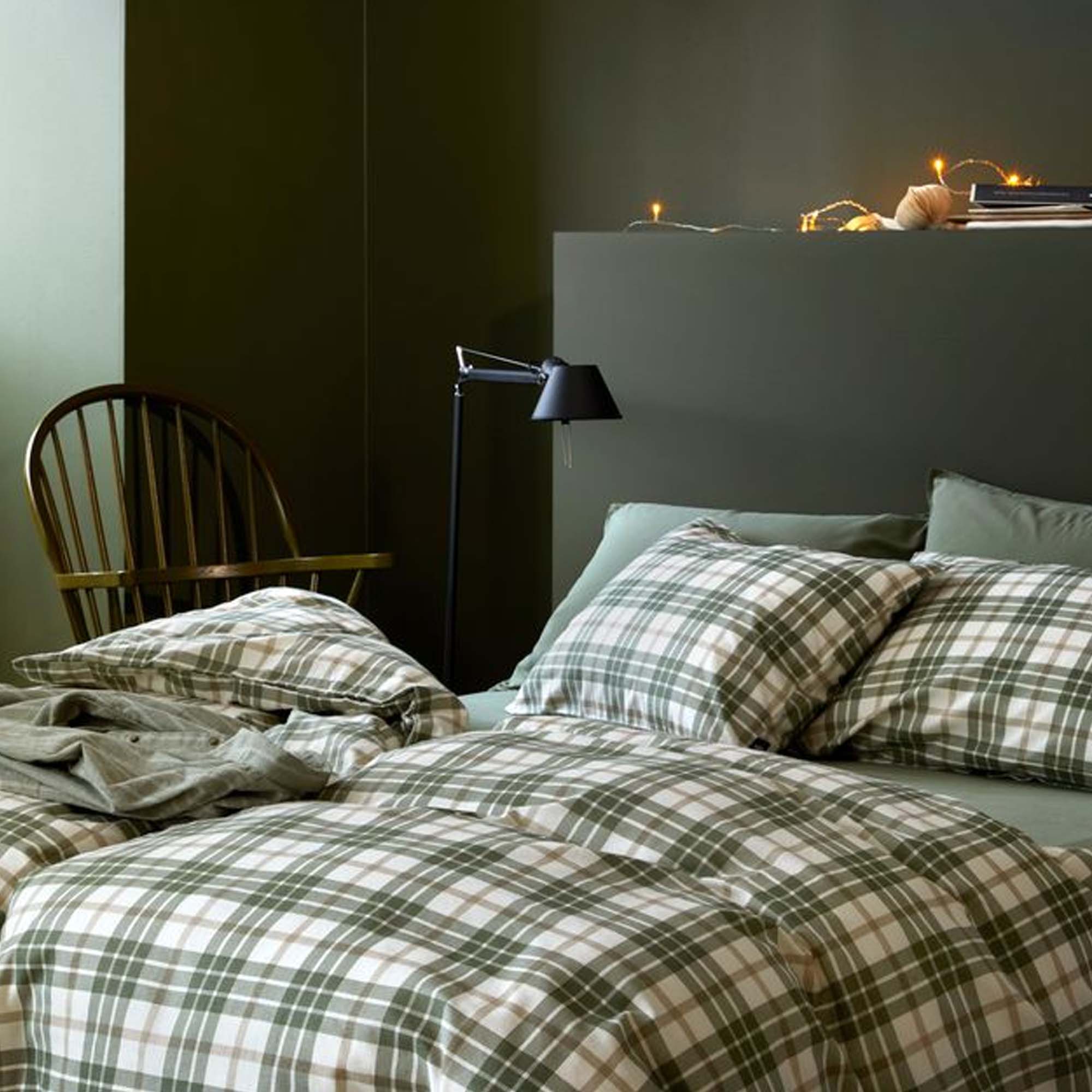 Høie Sengesett Lukas Dempet Grønn Flanell