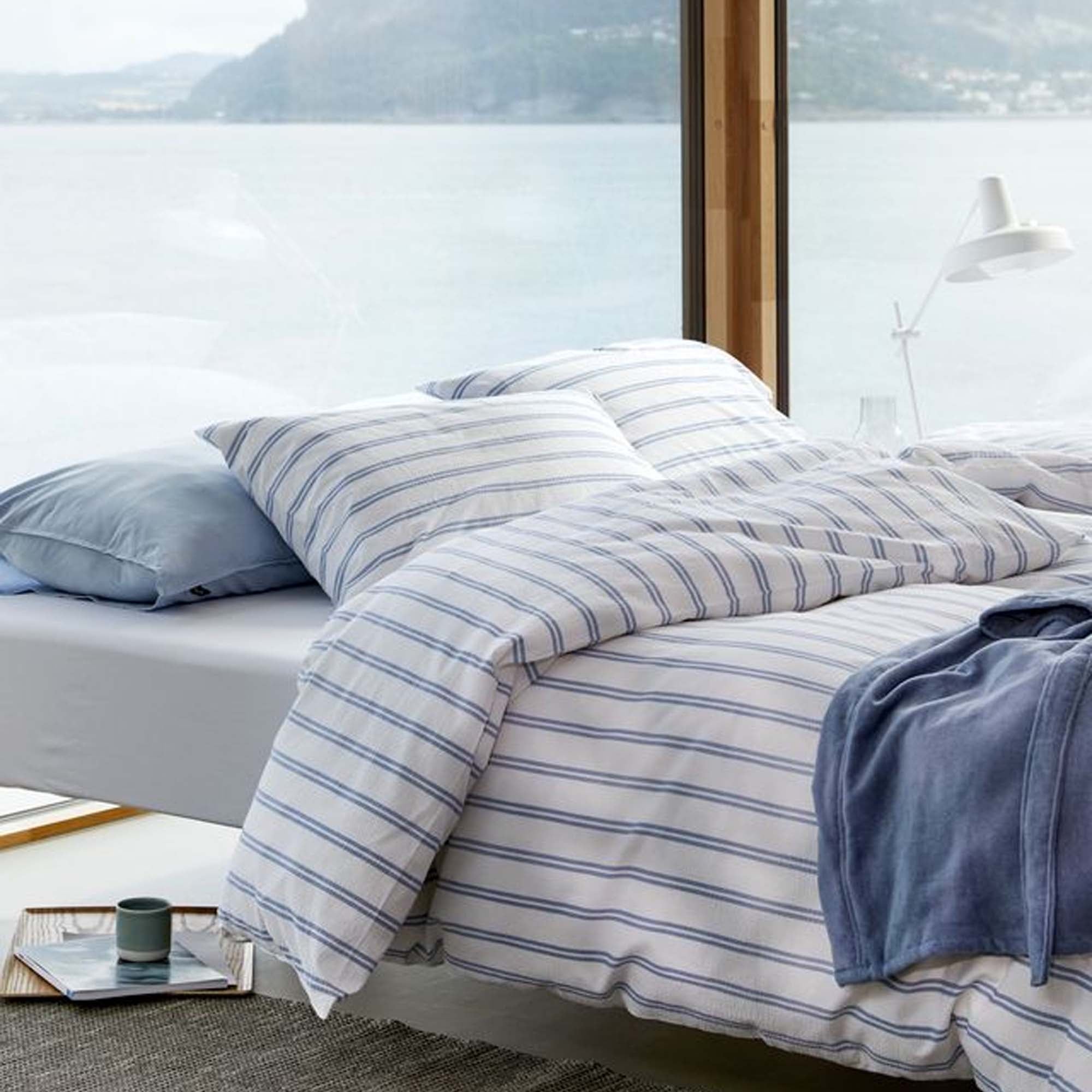 Høie Kreppsengesett Wiktor Denimblå