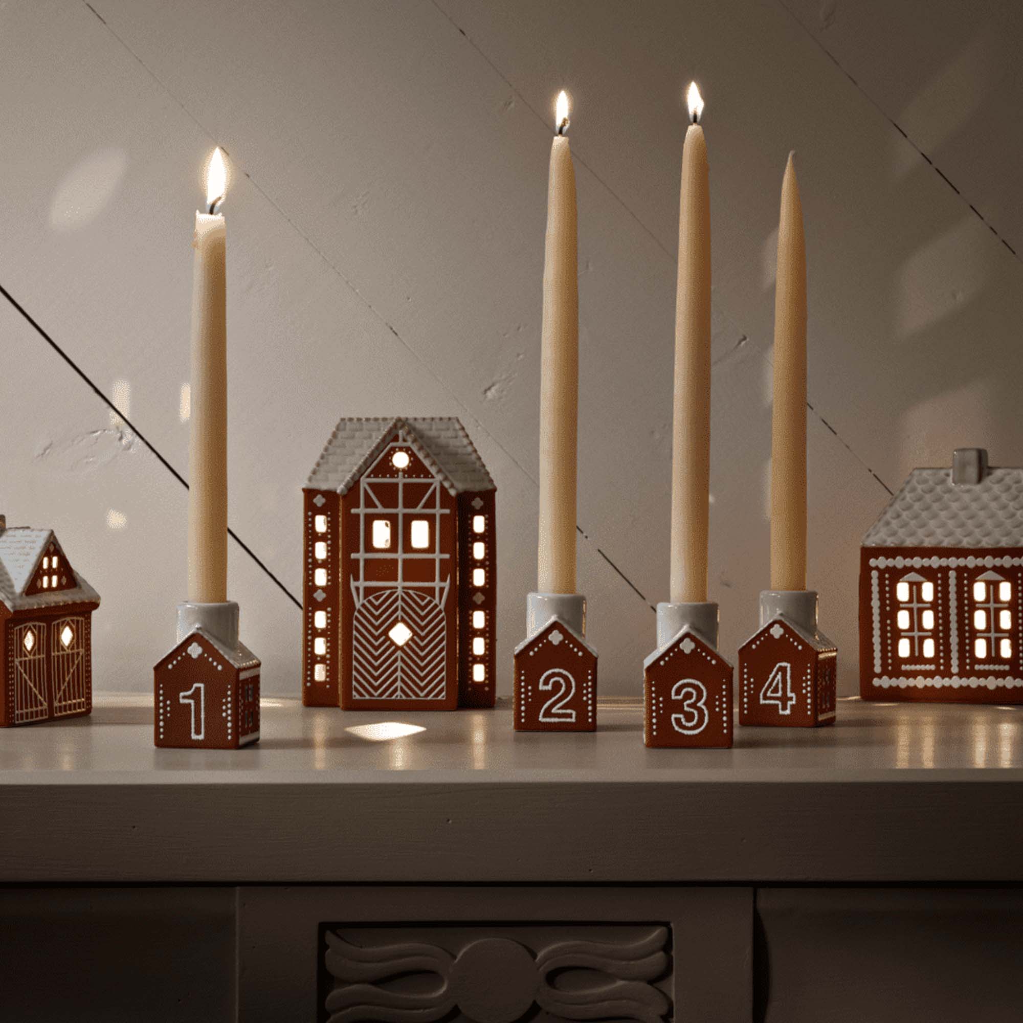 Kähler Adventsstake Pepperkakehus 4pkn.