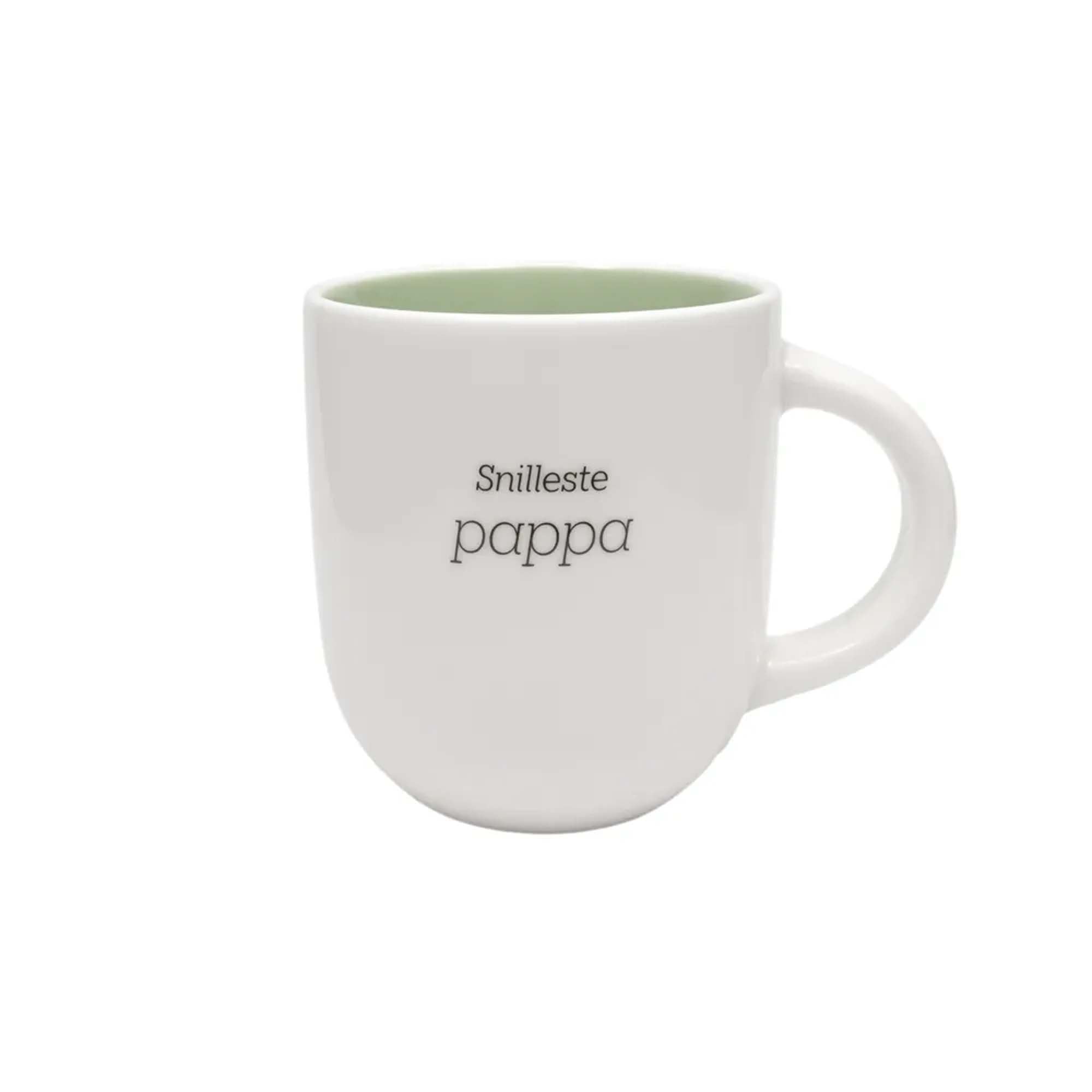 Kopp Hvit/Grønn m/Tekst Snilleste Pappa