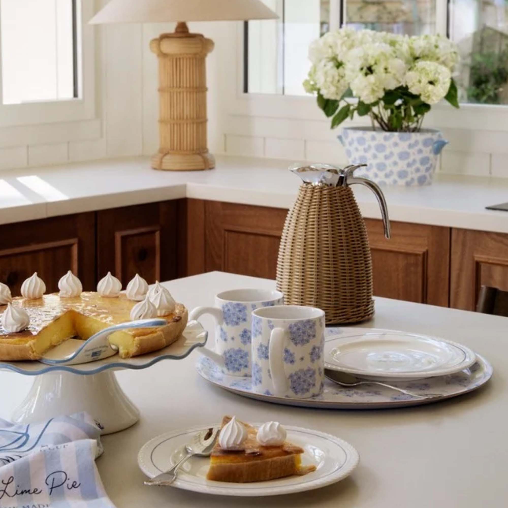 Lexington Krus Blåblomstret /Hvit