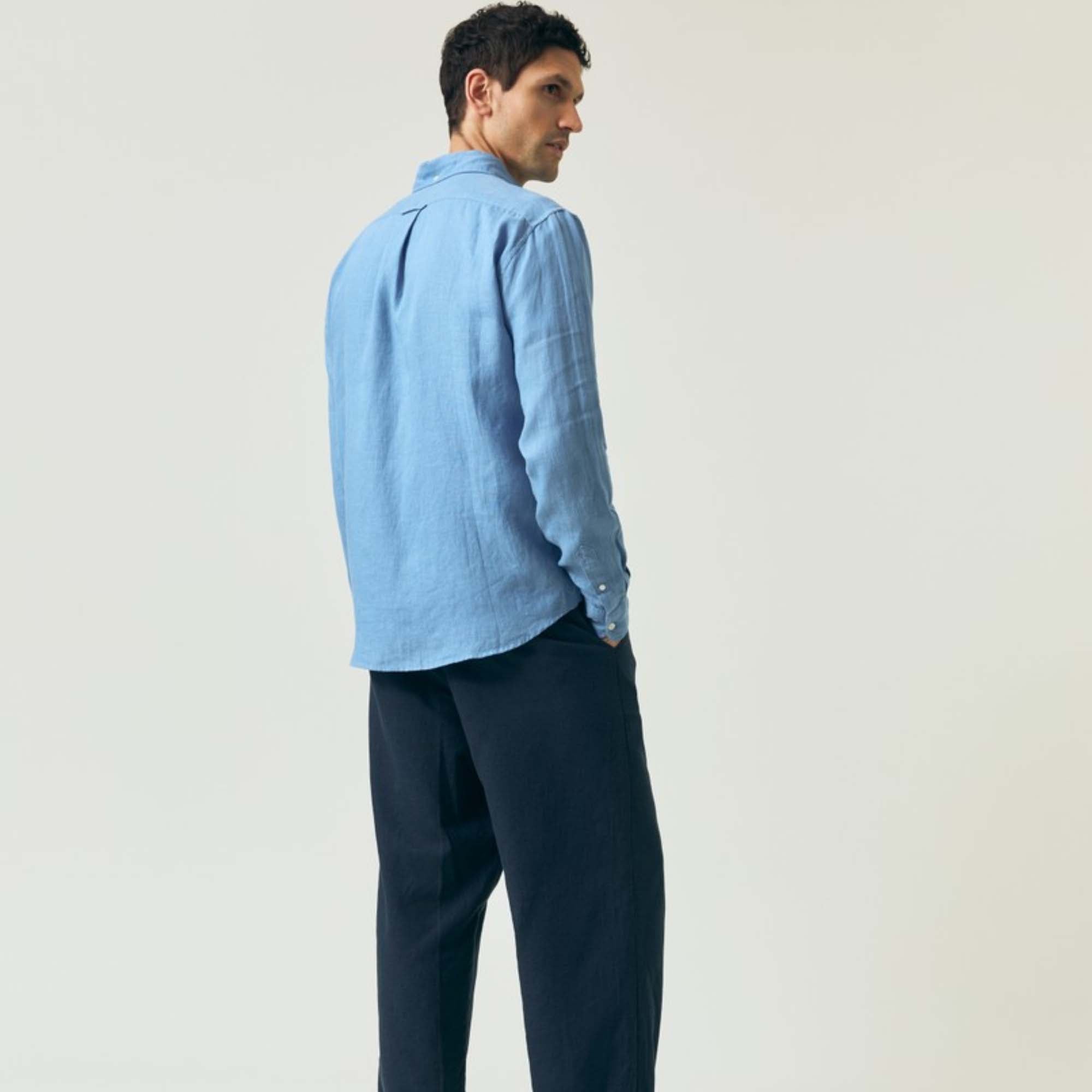 Lexington Linskjorte Herre Lys Blå Lin