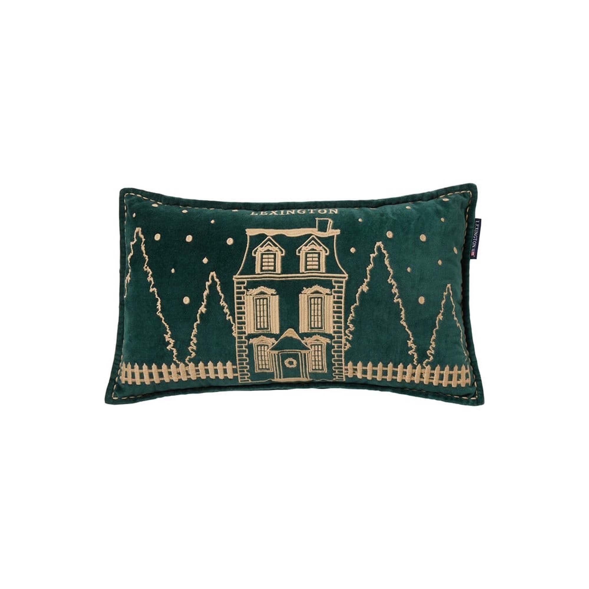 Lexington Julepute Grønn Velur m/Broderi 50x30cm m/Fyll