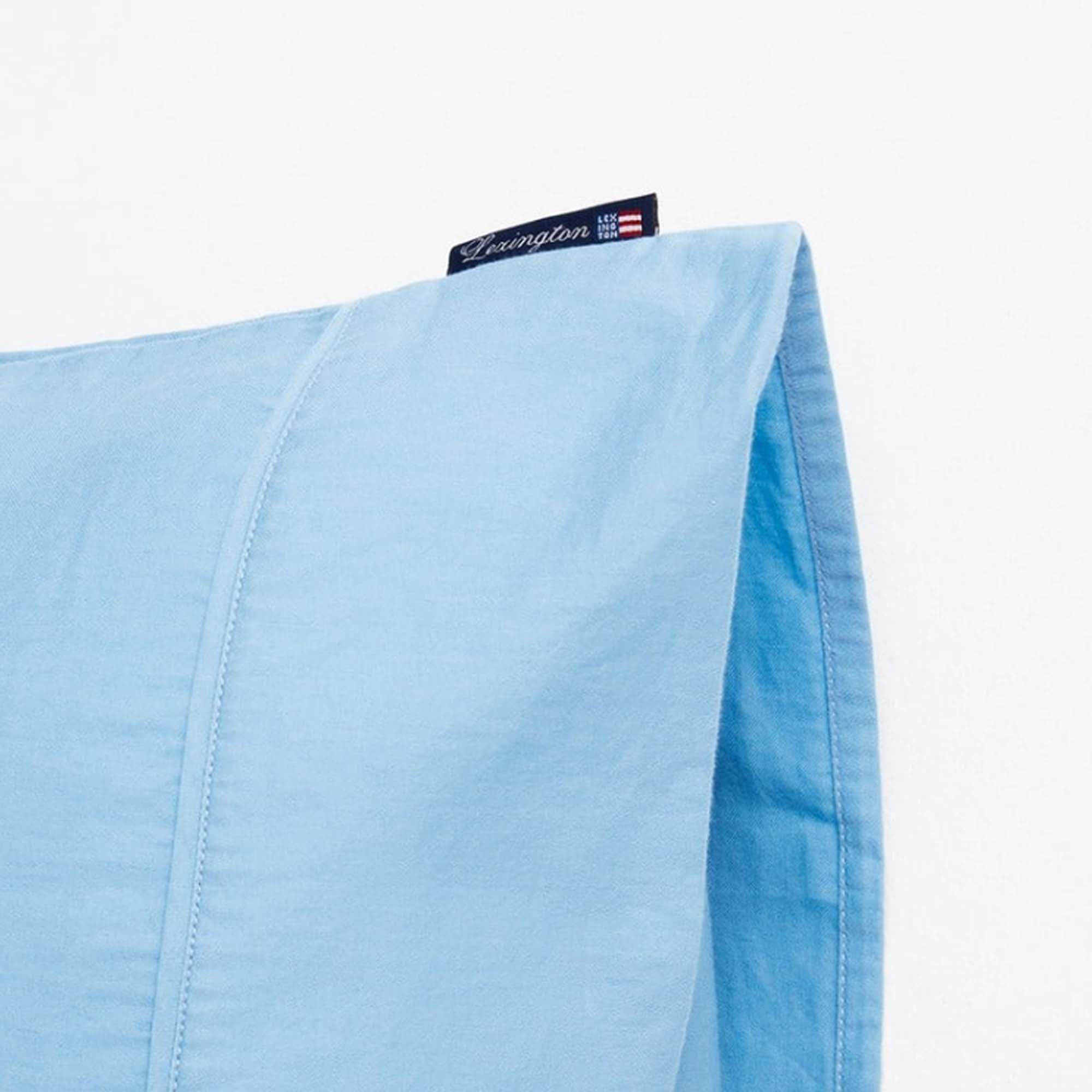 Lexington Himmelblå Vasket Bomullssateng