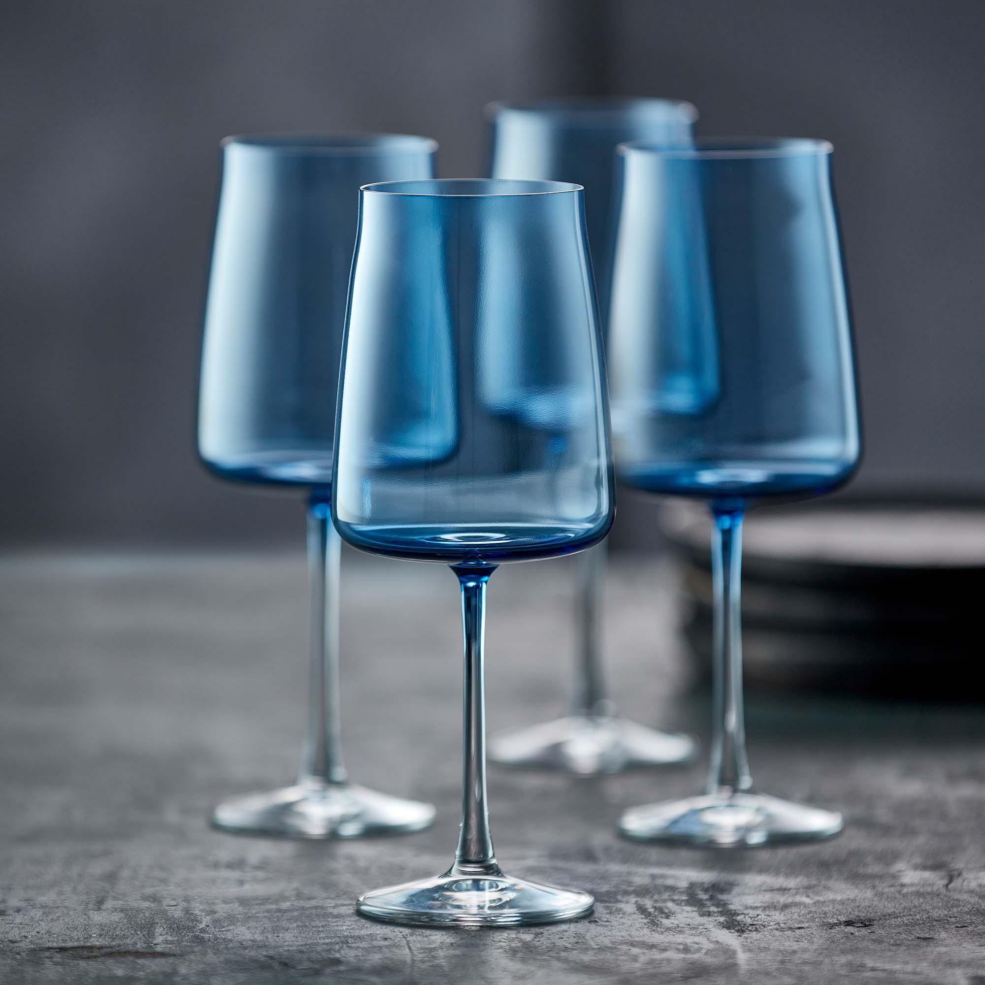 Lyngby Glas Krystal Zero Vinglass Blå