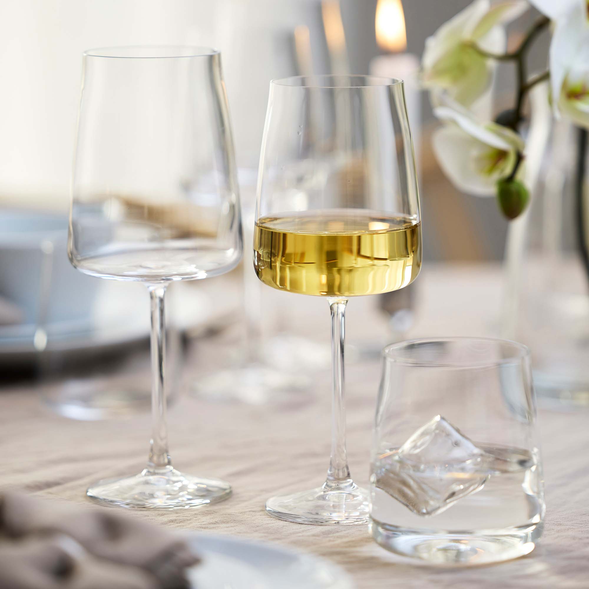 Lyngby Glas Krystal Hvitvin Zero 4 stk