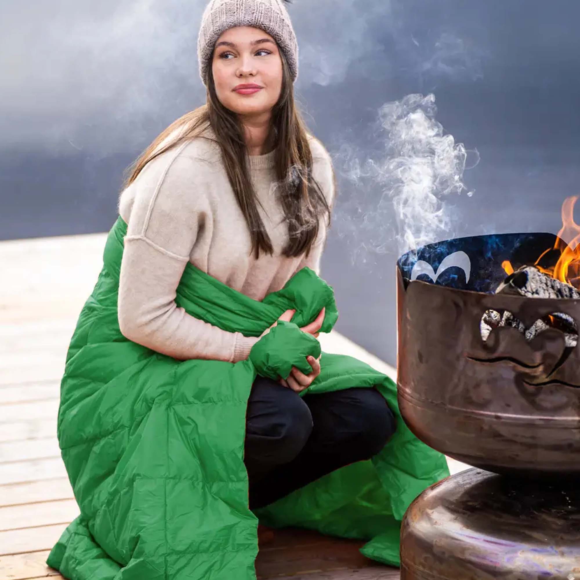 Norsk Dun Dunpledd Eplegrønn