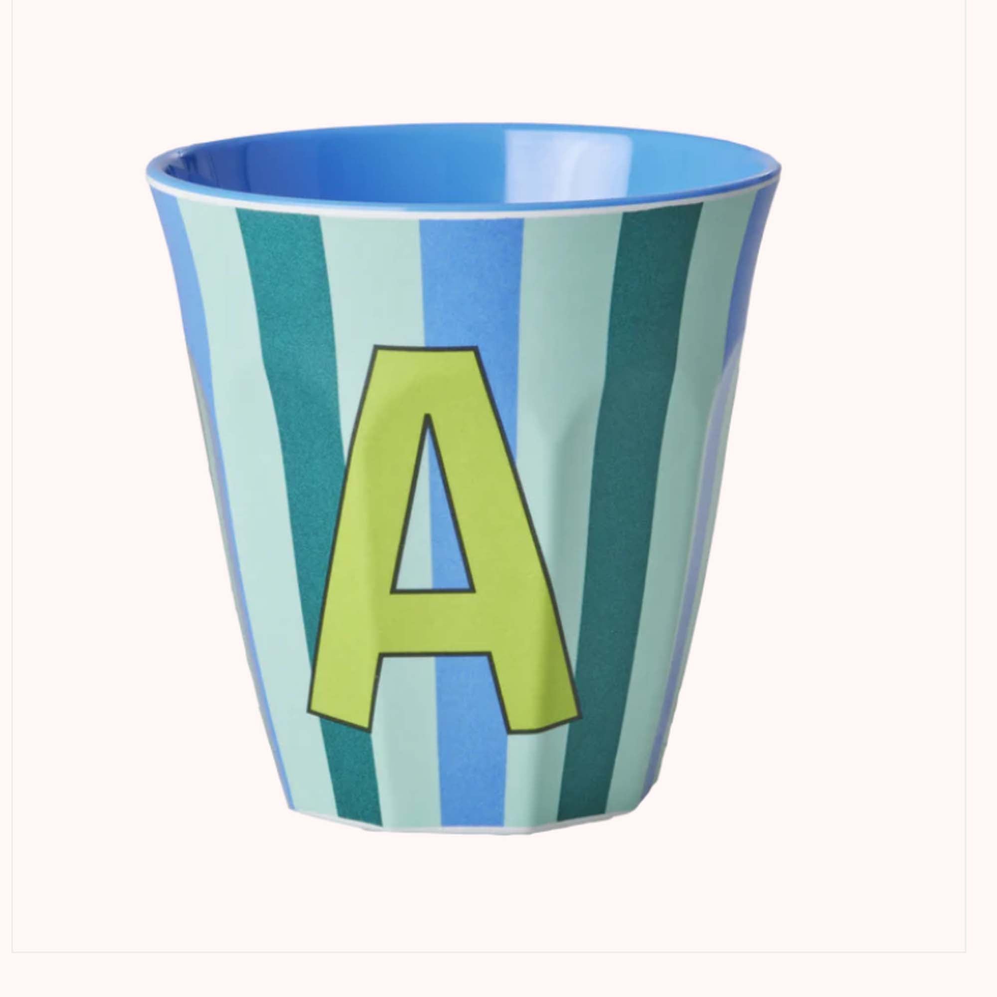 Rice Bokstavkopp A Stripet Blå