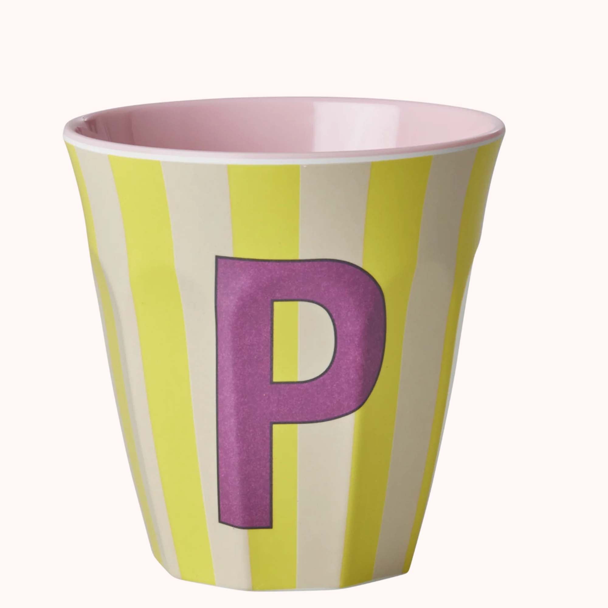 Rice Bokstavkopp Stripet P - Lille Hvite Interiør