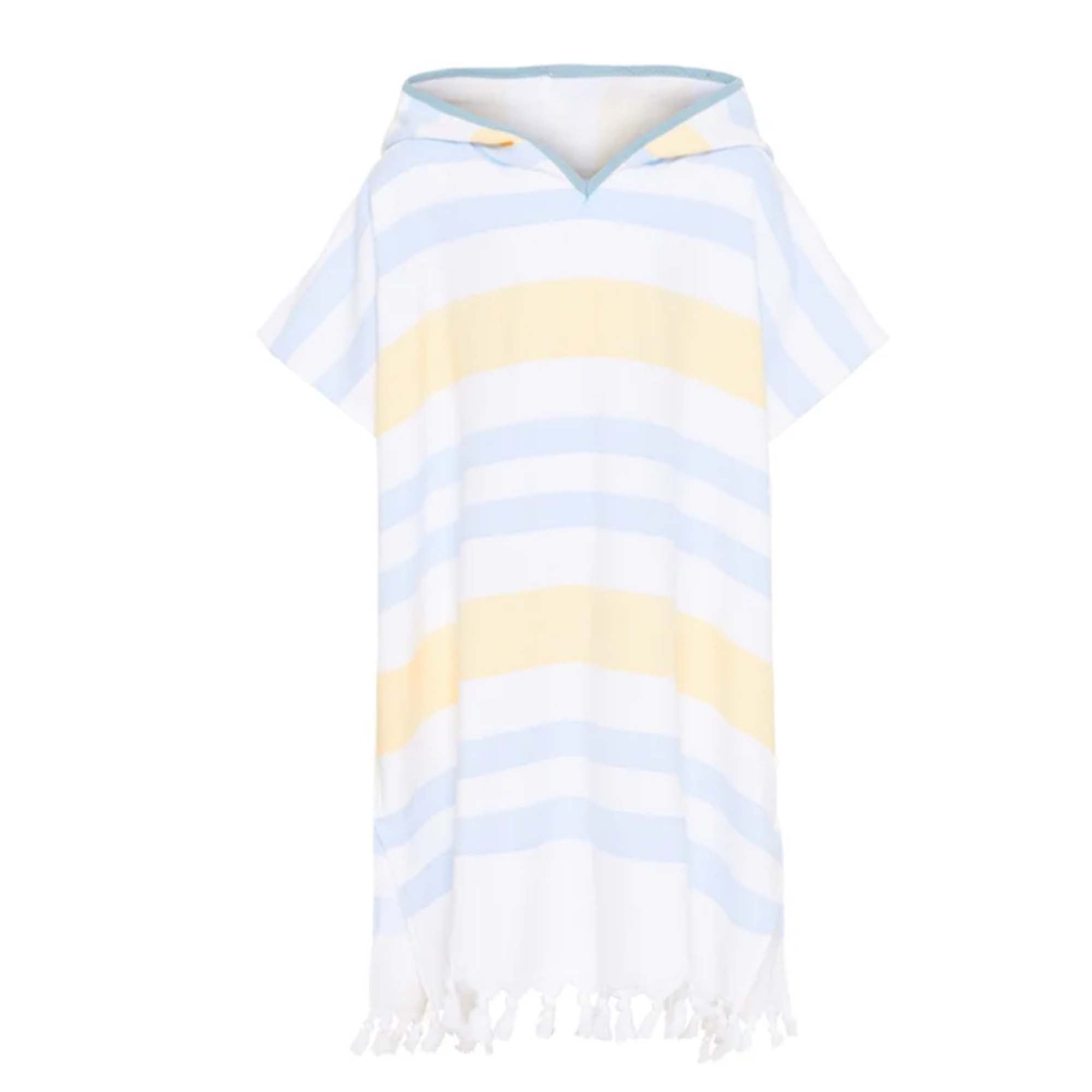 Sea Ranch Badeponcho Barn Stripet Hvit/lysgul/lysblå