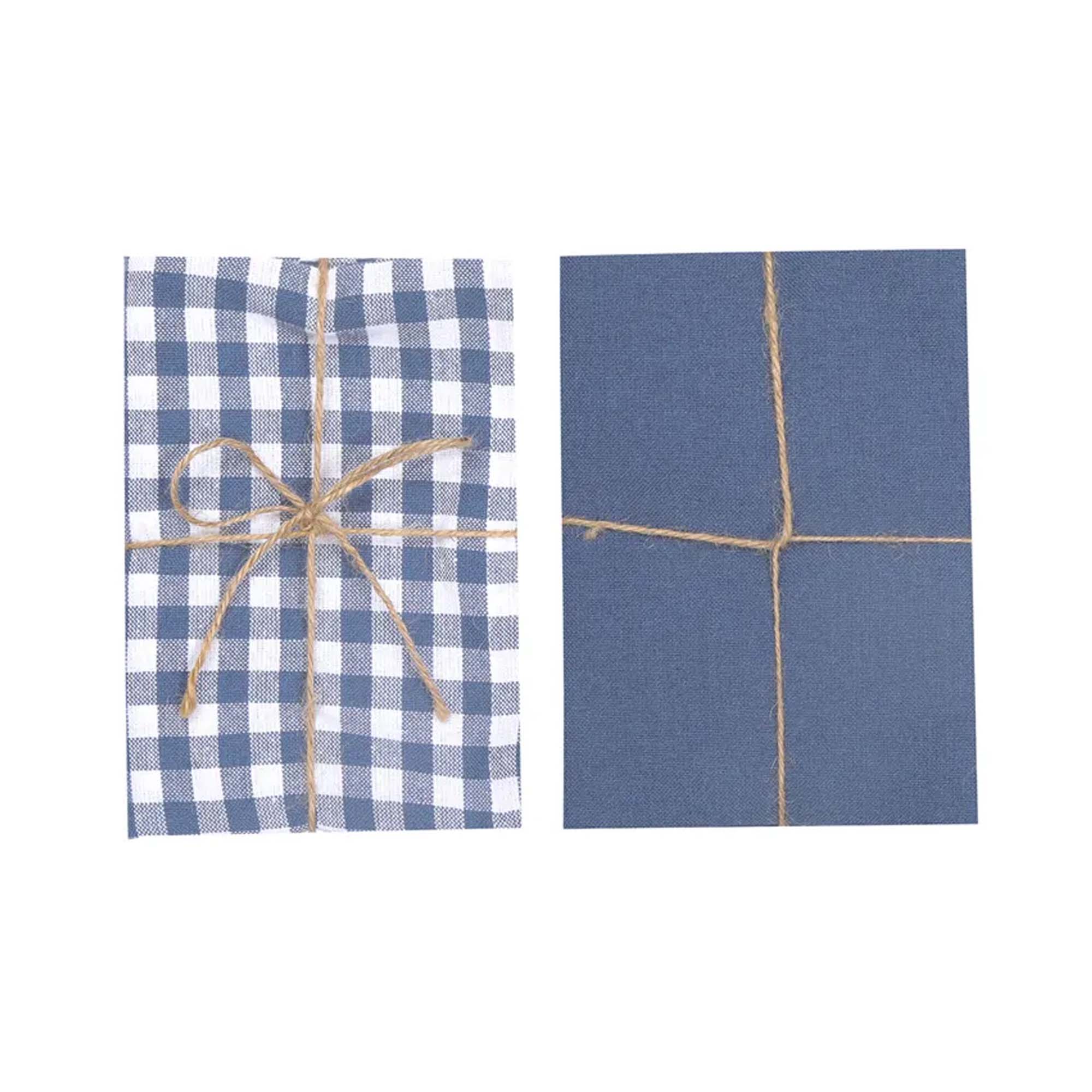 Kjøkkenhånkle 50x70cm 2pkn. Blå/ og Blå/Hvitrutet