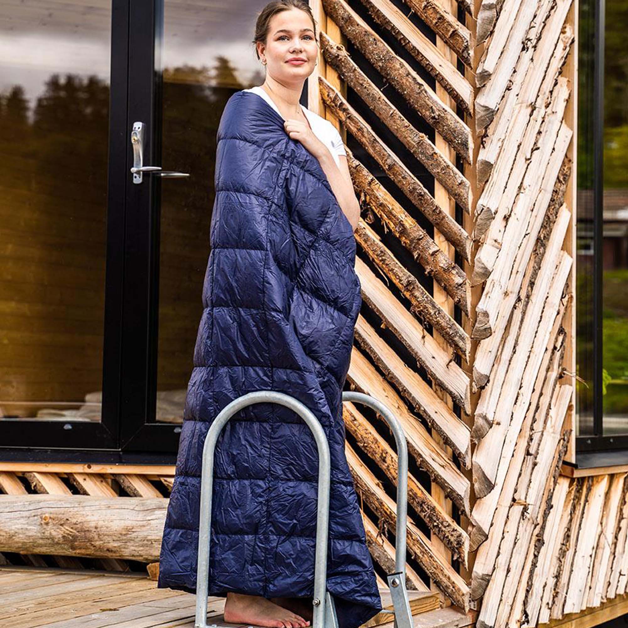 Norsk Dun Dunpledd Blå