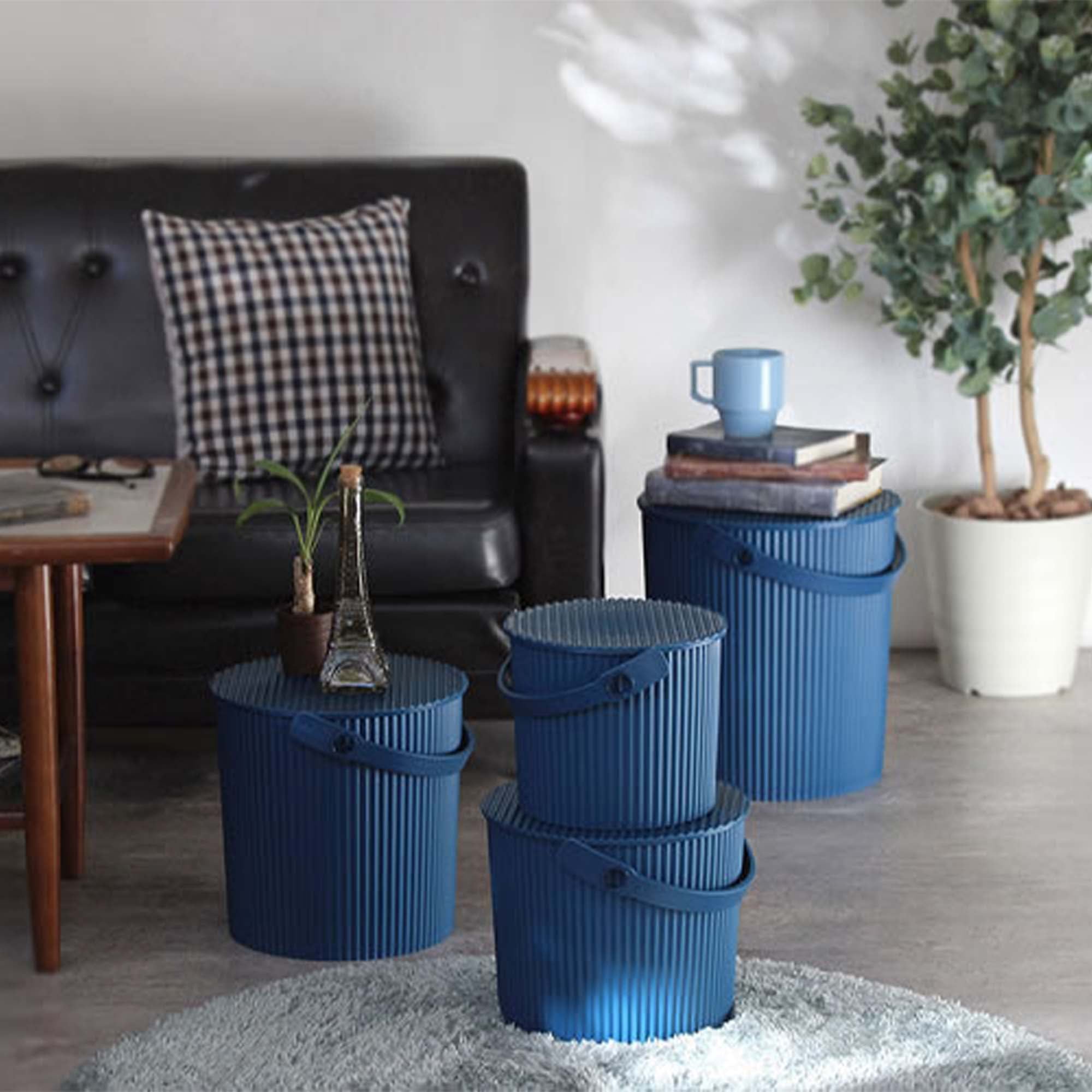 Omnioutil Bøtte m/lokk 10L - Navy - Lille Hvite Interiør