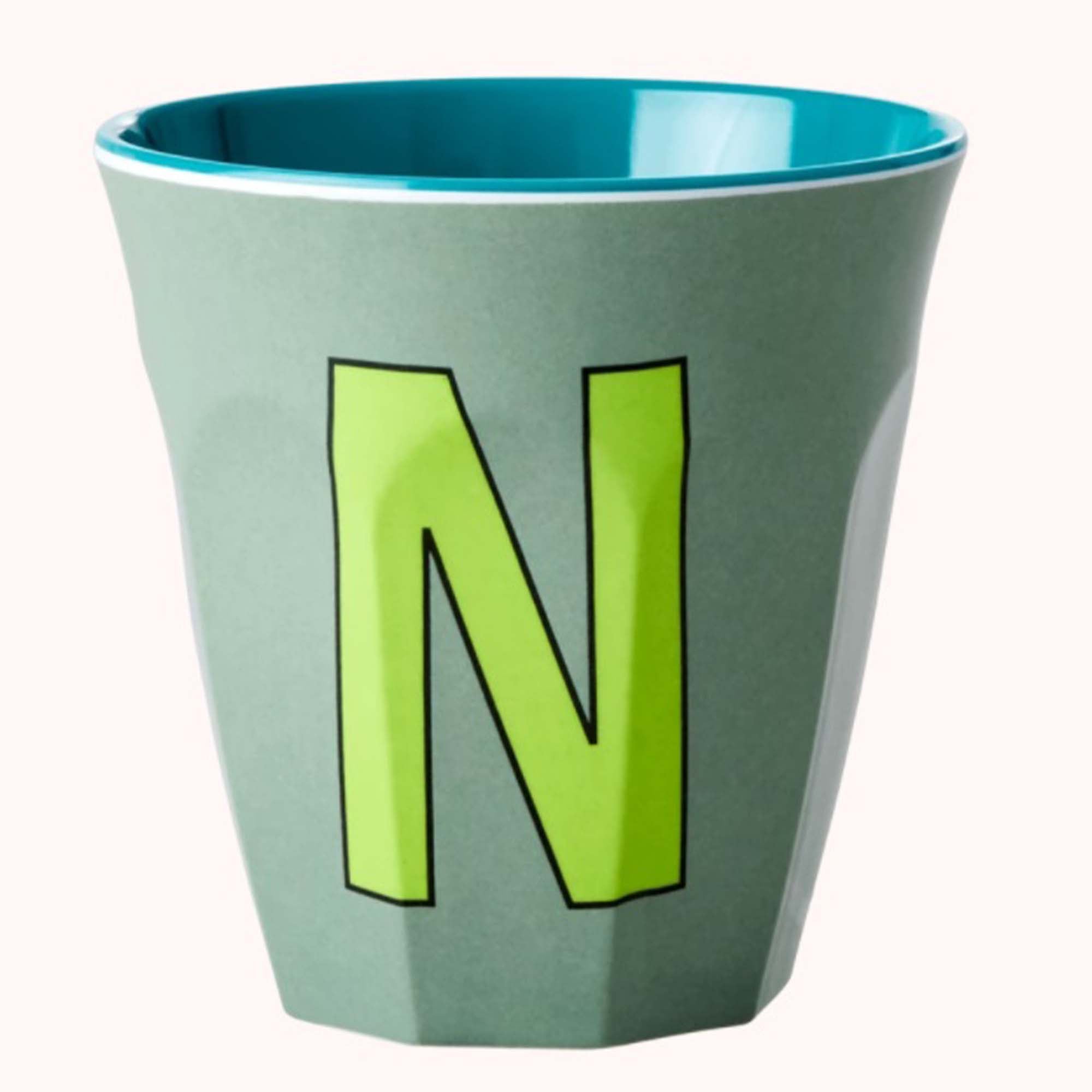 Rice - Melaminkopp - Bokstav - N - Lille Hvite Interiør