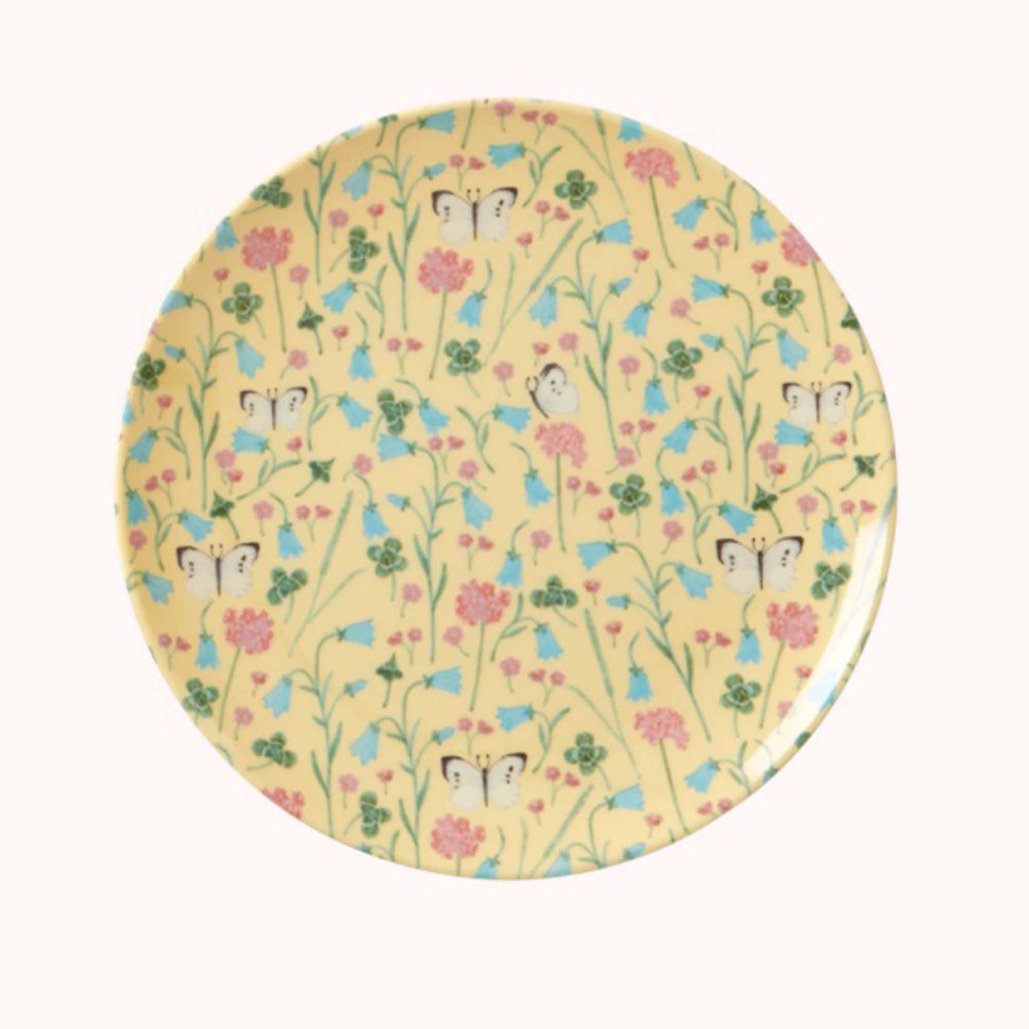 Rice - Melamintallerken - Sommerfugl - Gul - Lille Hvite Interiør