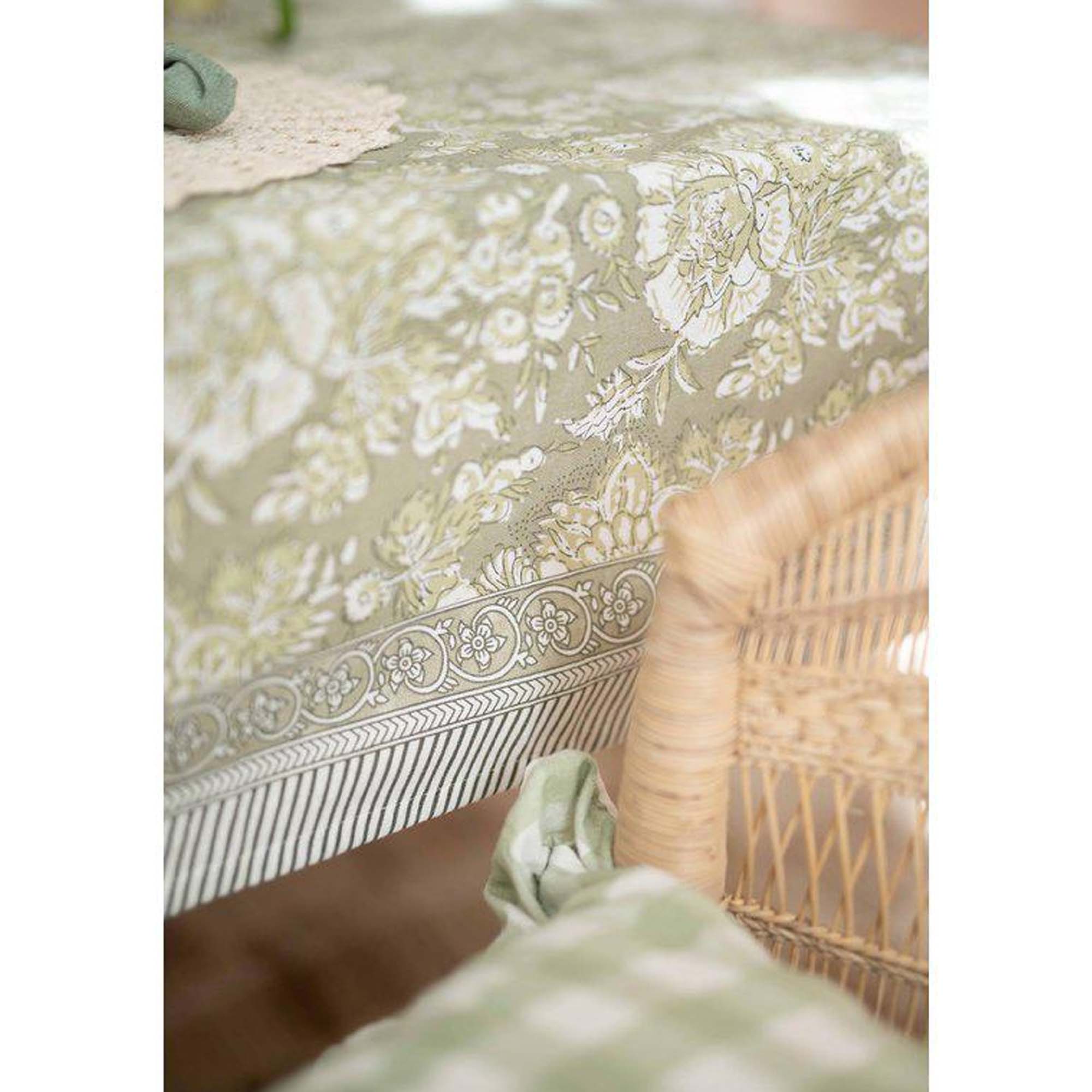 Bordduk Lindegrønn 140x250cm 100% Vokset Bomull