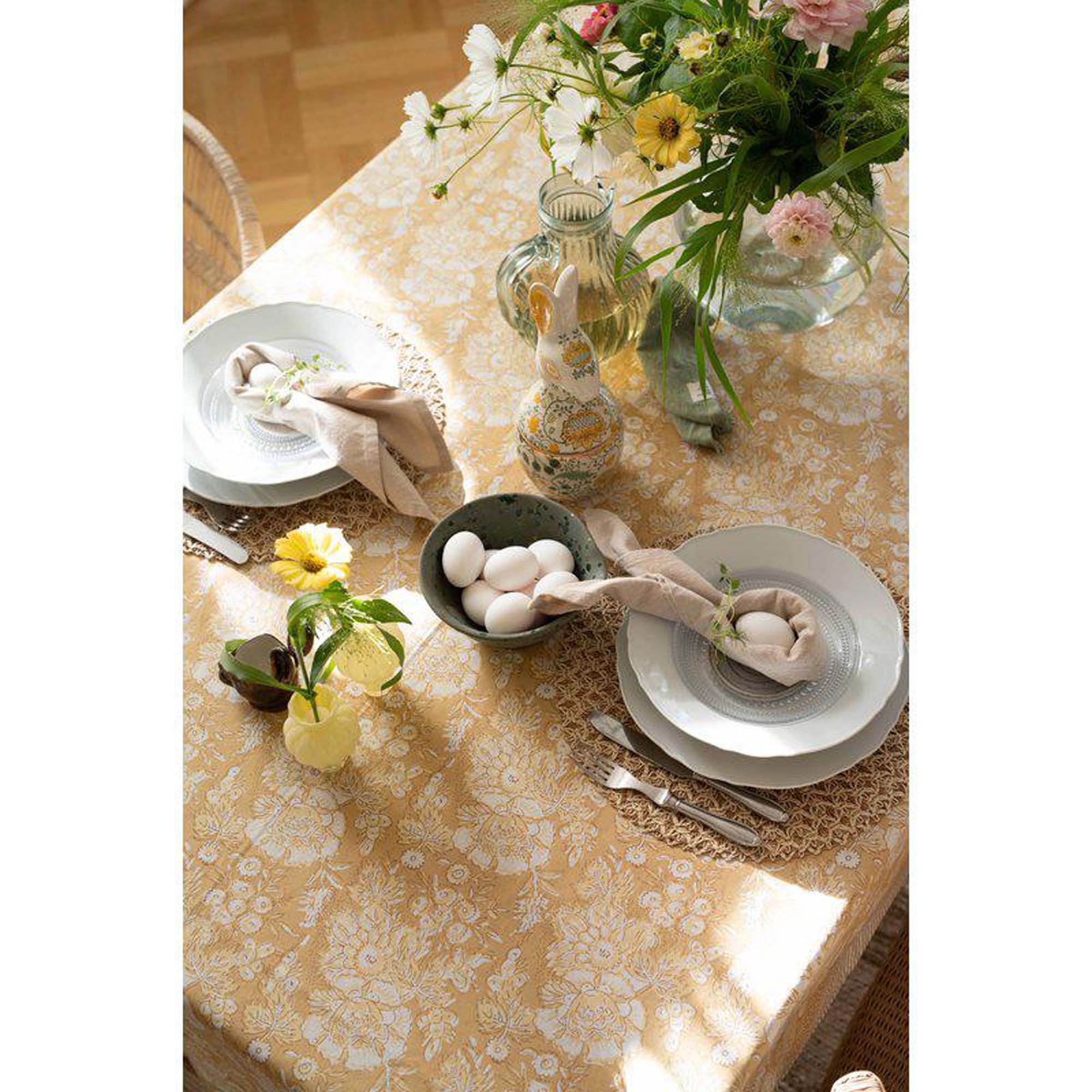 Bordduk Okergul 140x250cm 100% Vokset Bomull