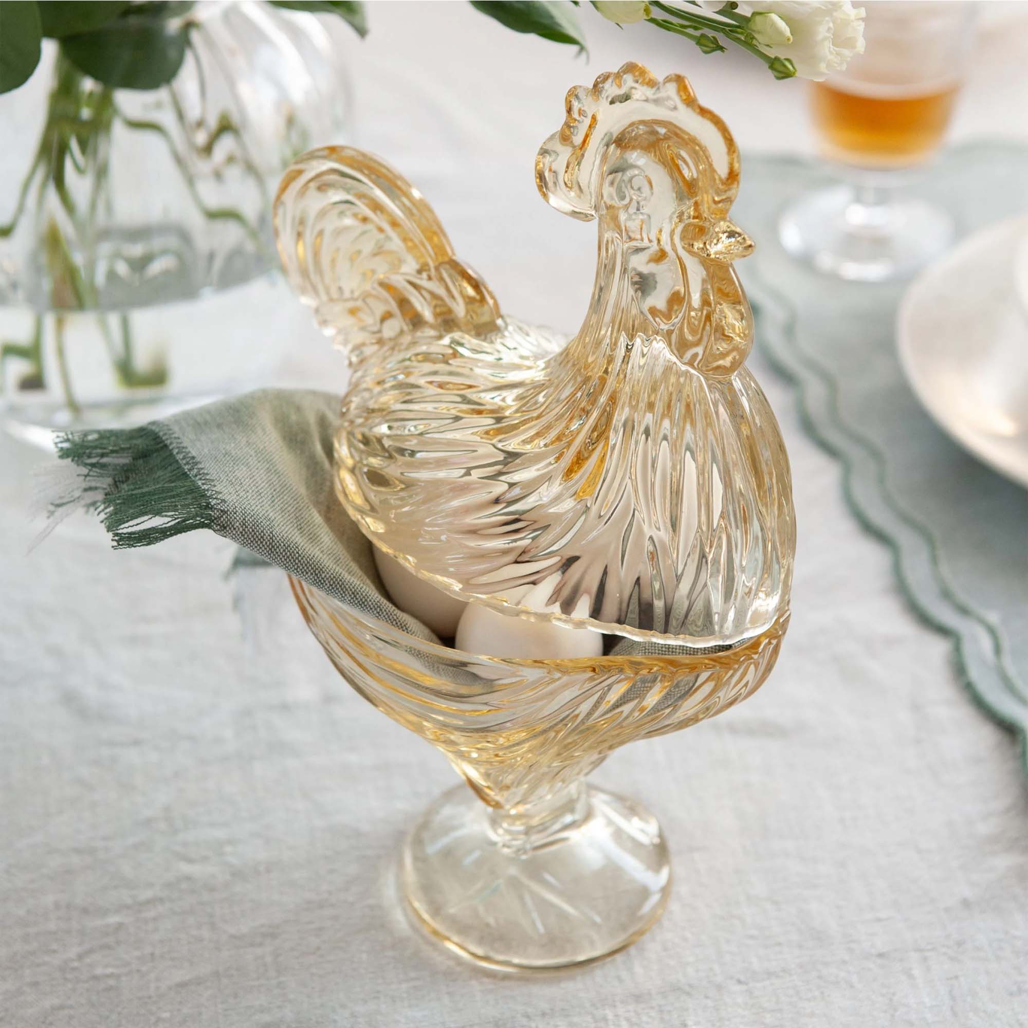 Hadeland Glassverk Glasshane m/Lokk 28cm