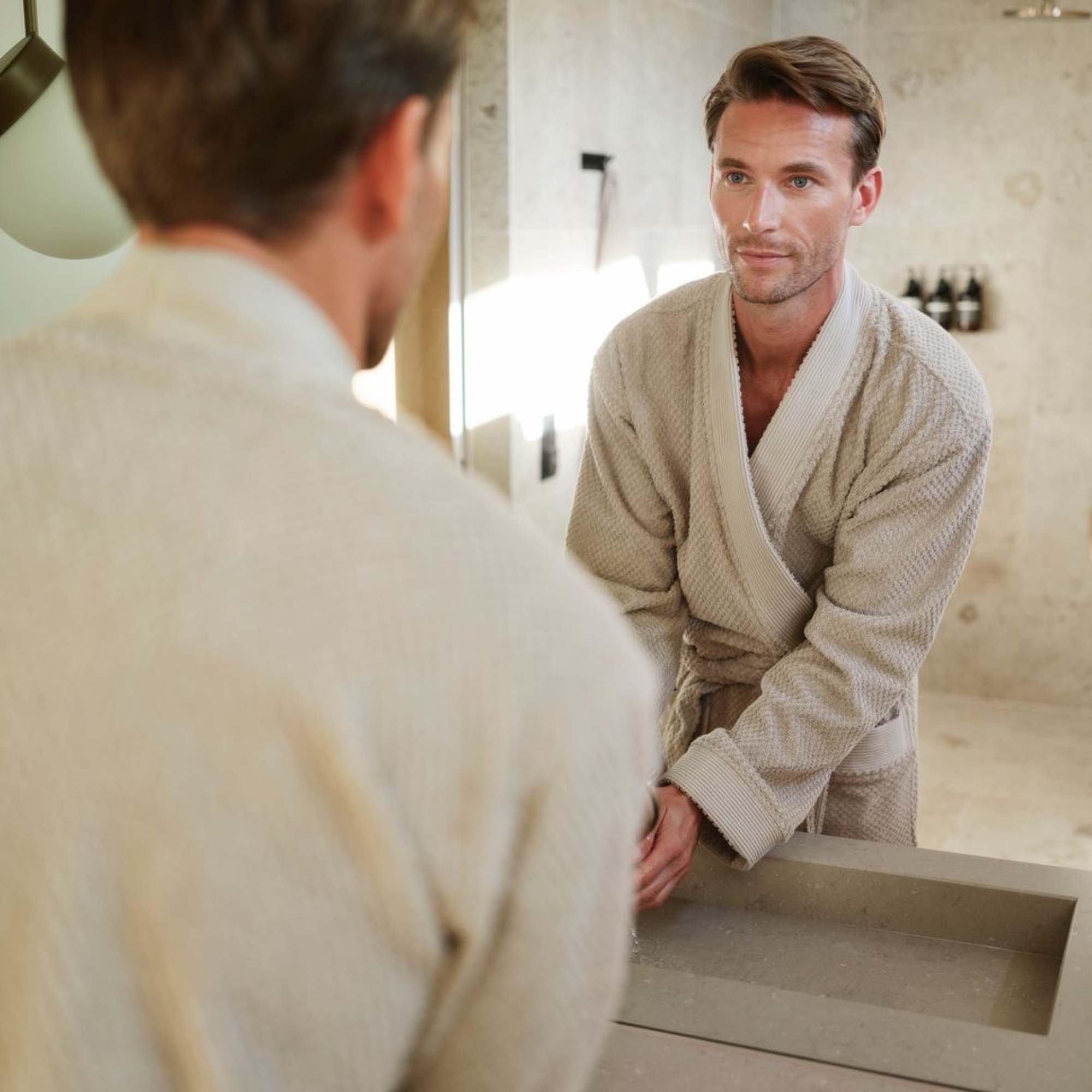 Høie Luno Morgenkåpe Herre Beige