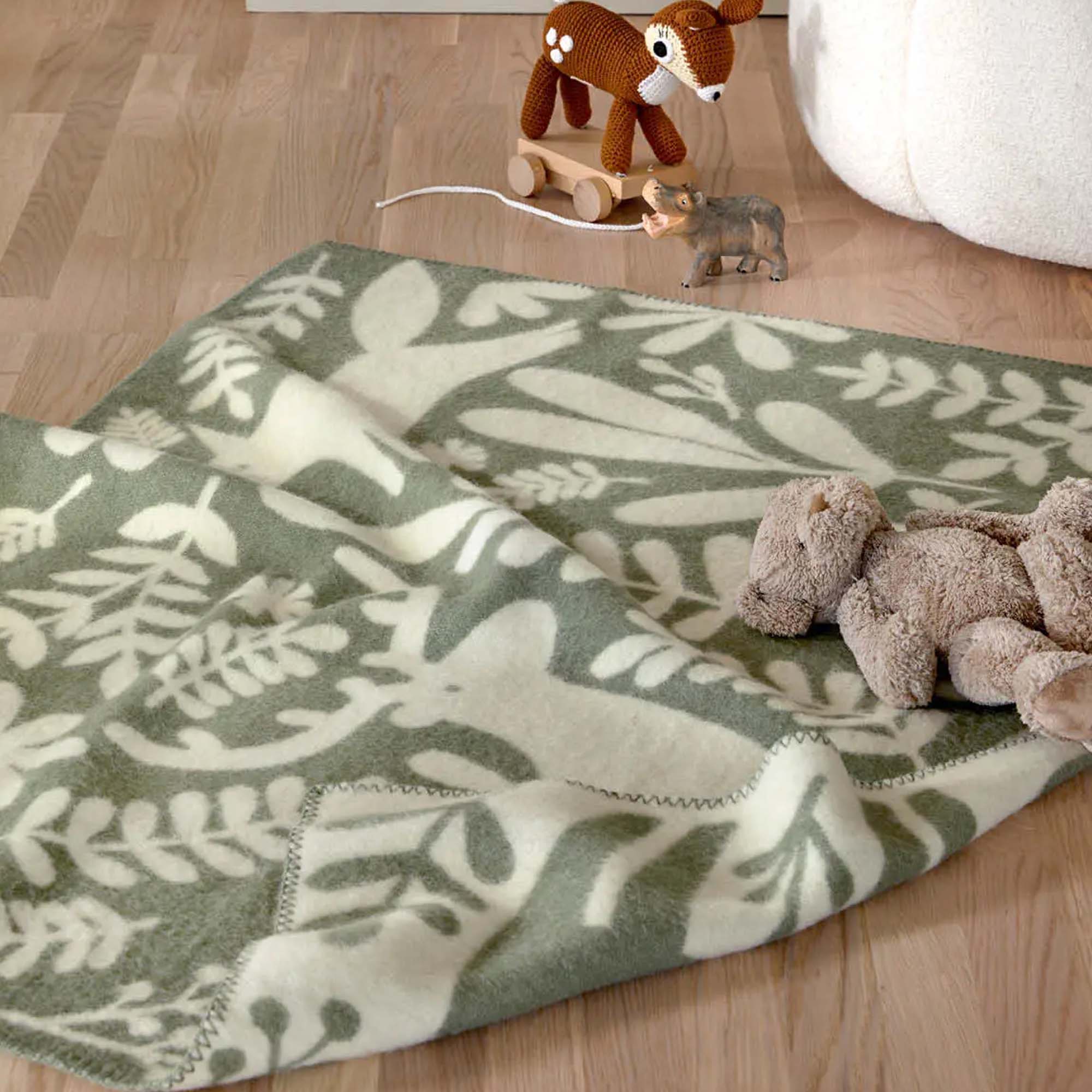 Høie Skattekammer Ullpledd Dempet Grønn Barn