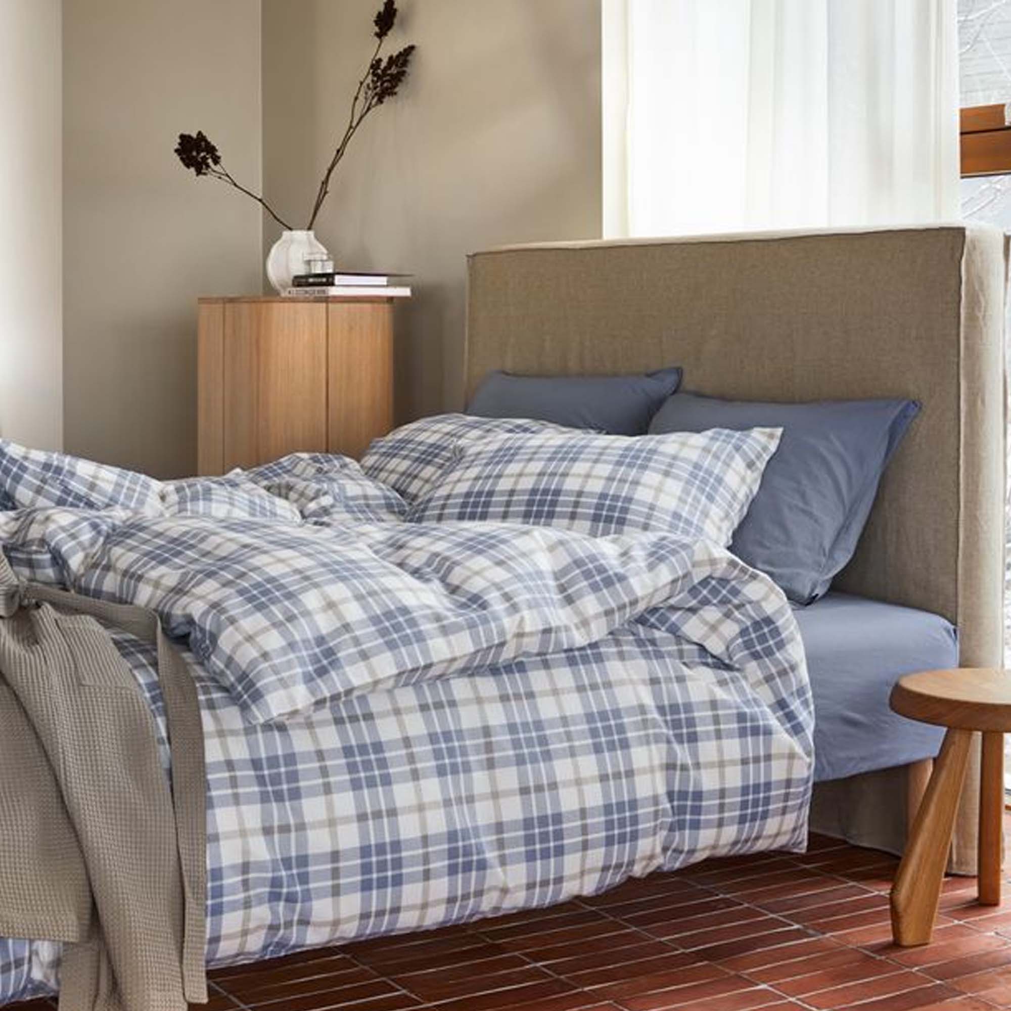 Høie Sengesett Lukas Dus Denimblå Flanell