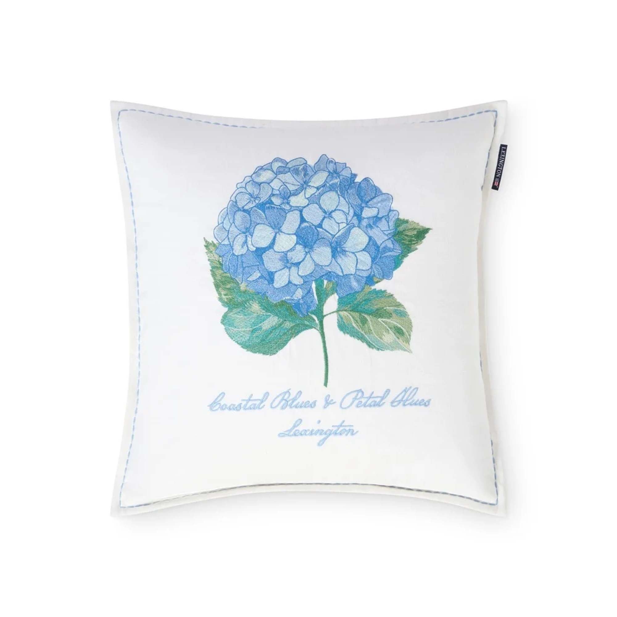 Lexington Putetrekk Brodert Blå Hortensia 50x50cm