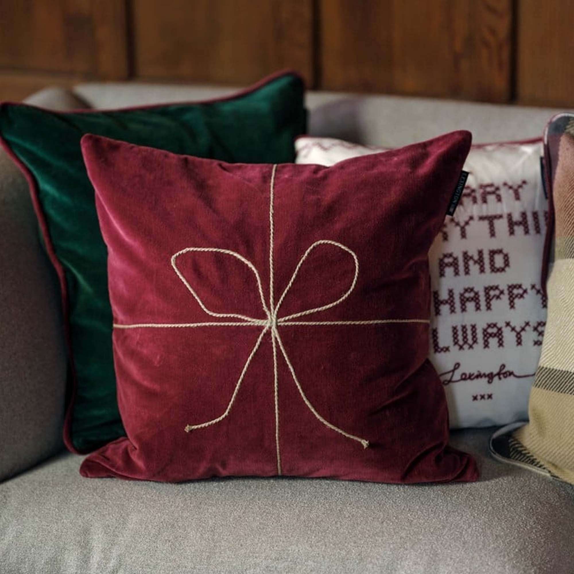 Lexington Putetrekk 50x50cm Rød Velour