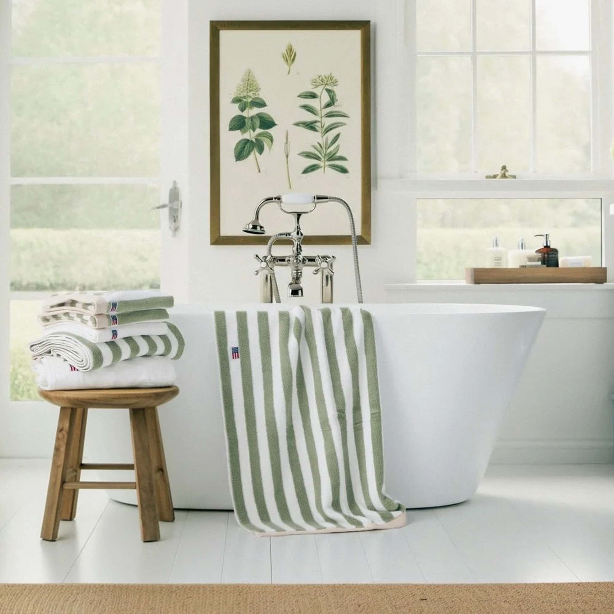 Lexington Håndkle Stripet Vintage Grønn