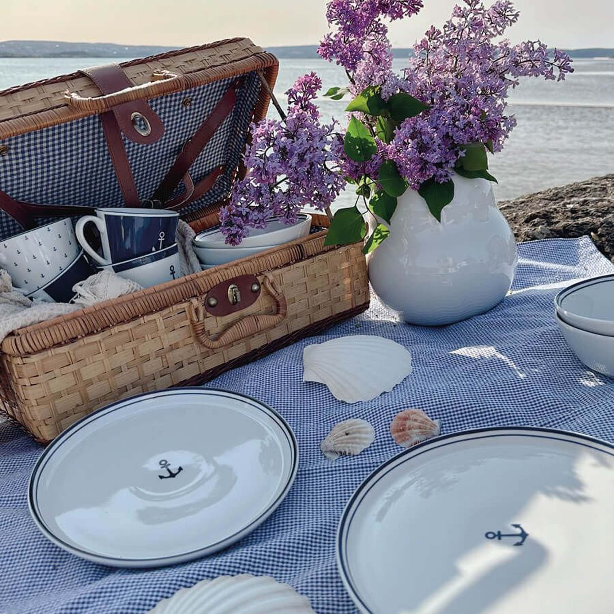 Porsgrund Porselen Krus Oscar Blå m/Anker