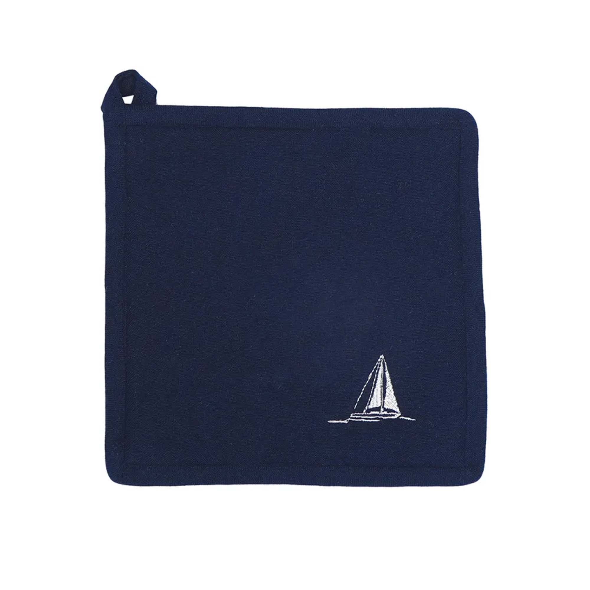 Wasa Ecotextil Gryteklut 20x20cm Seilbåt/Kompassrose Blå/Hvit