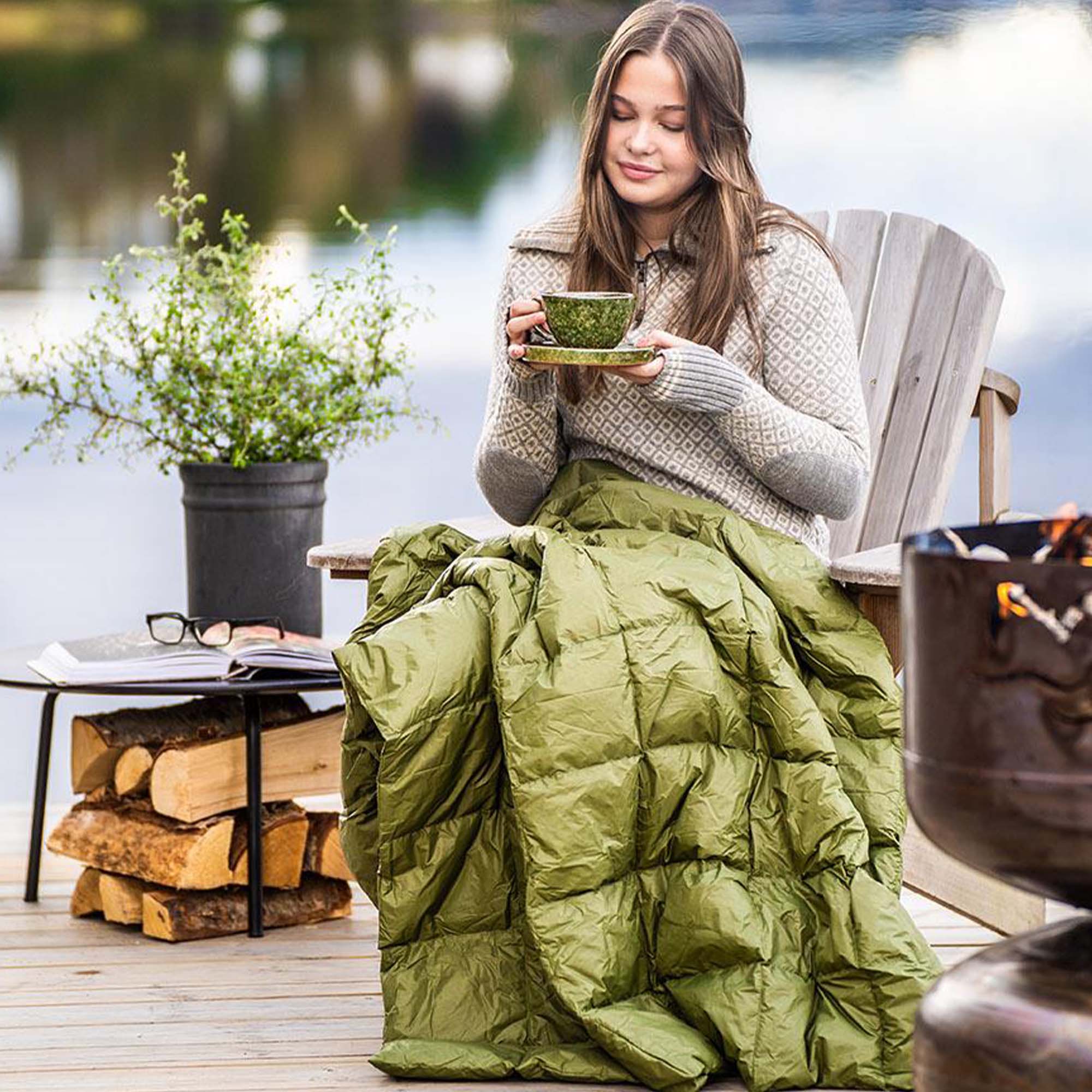 Norsk Dun Dunpledd Grønn